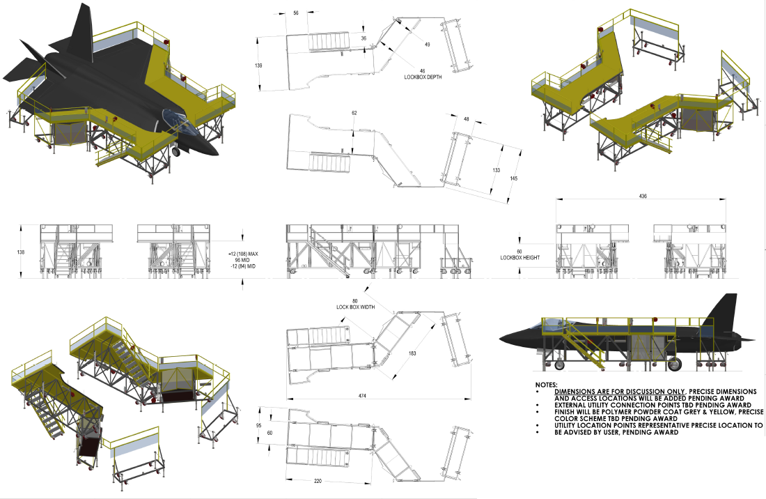 FRP Composite F-35 Wrap Around Maintenance Stand